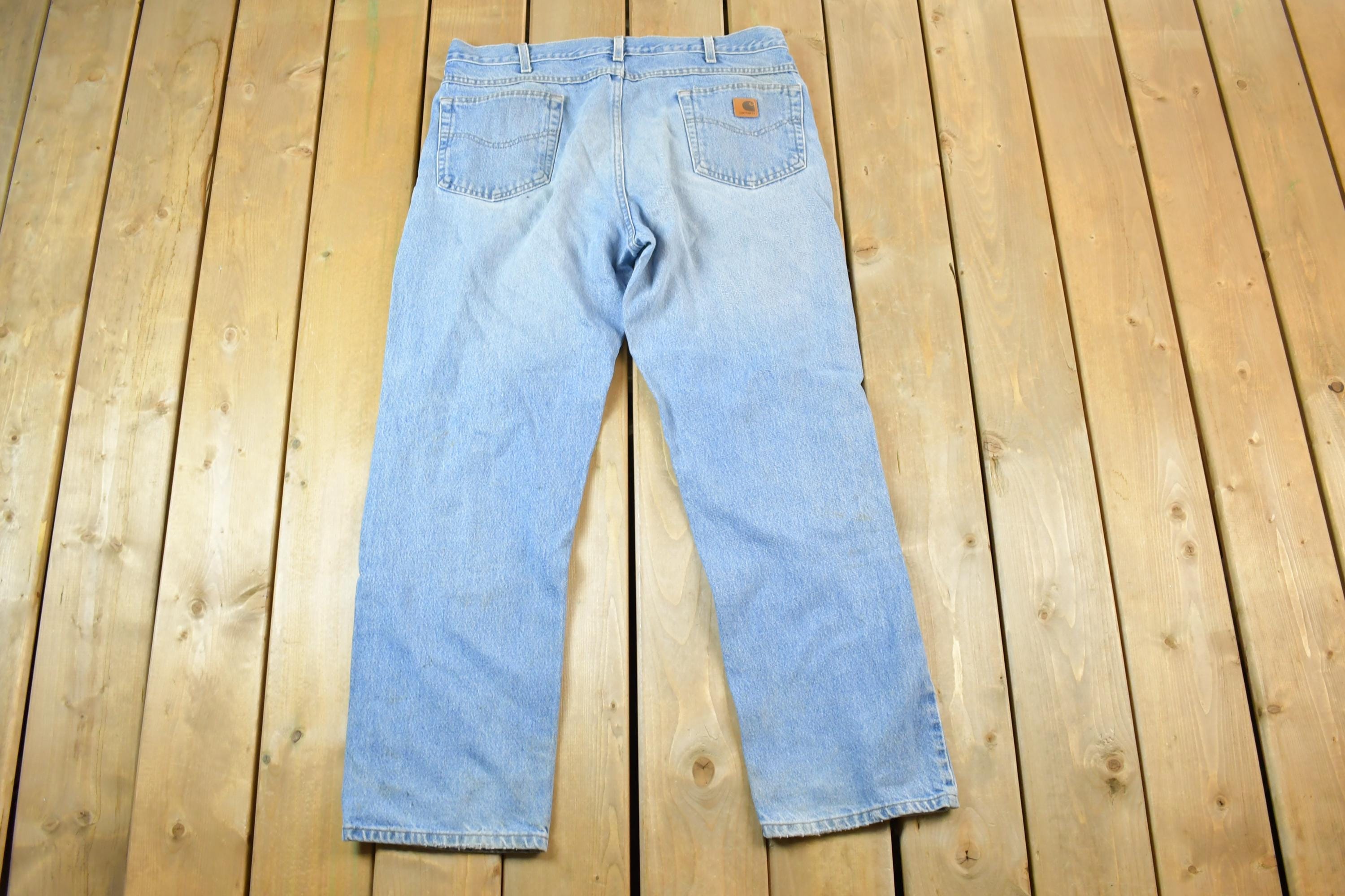 Vintage 1990s Carhartt Denim Work Jeans Size 38 x 32