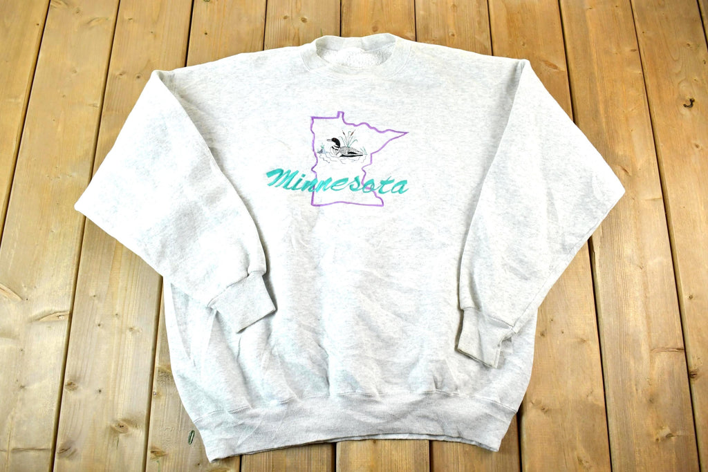 Vintage 1990s Minnesota Ducks Souvenir Embroidered Crewneck Sweatshirt