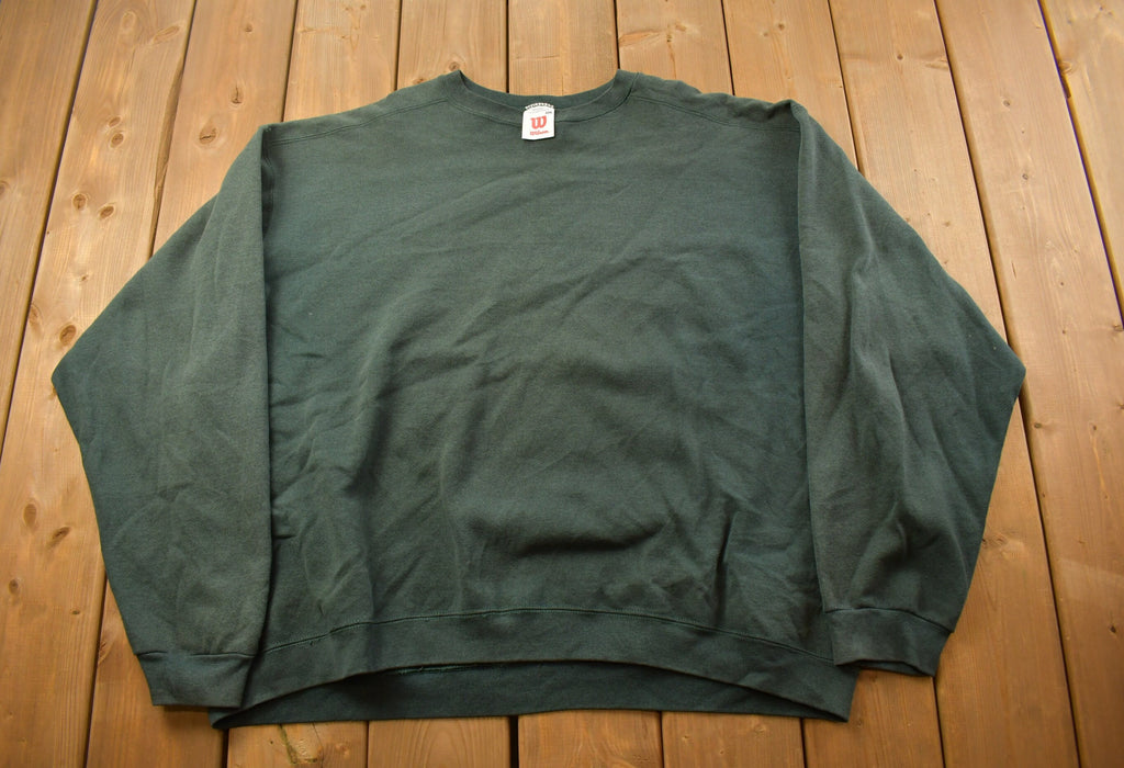 Vintage 1990s Forest Green Wilson Blank Crewneck Sweatshirt