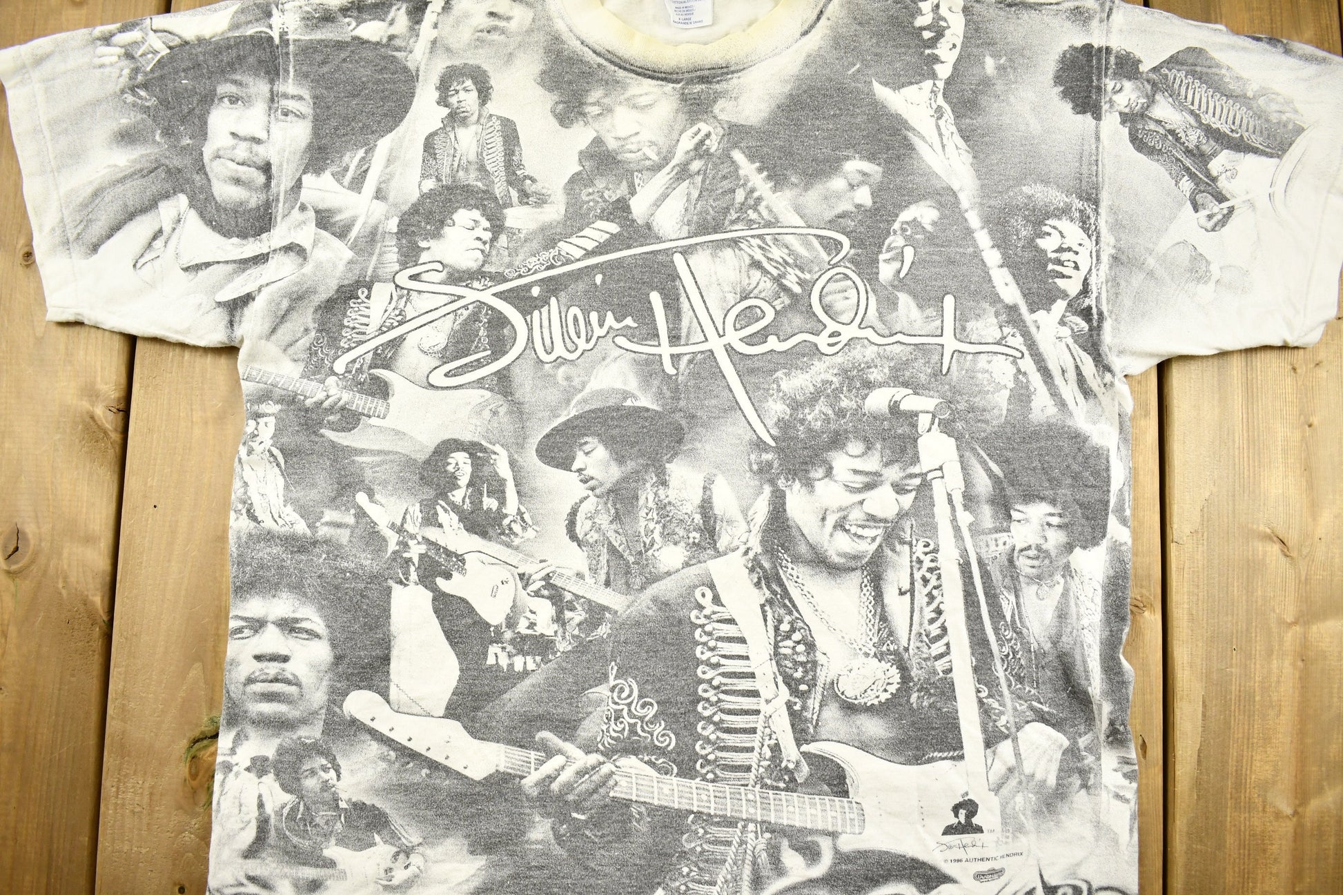 Vintage 1996 Jimi Hendrix All Over Print Band T-shirt