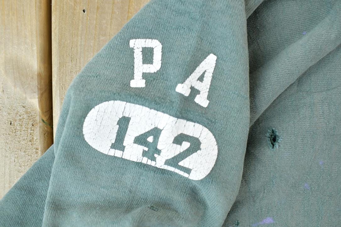 Vintage 1990s Proctor Champion Reverse Weave Warm Up Distressed Hoodie Sweatshirt
