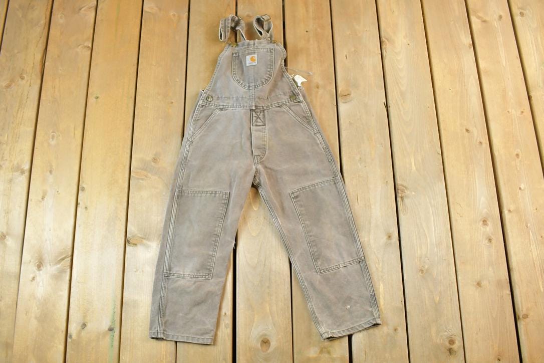 Vintage 1980s Carhartt Denim Work Youth Coveralls Size S