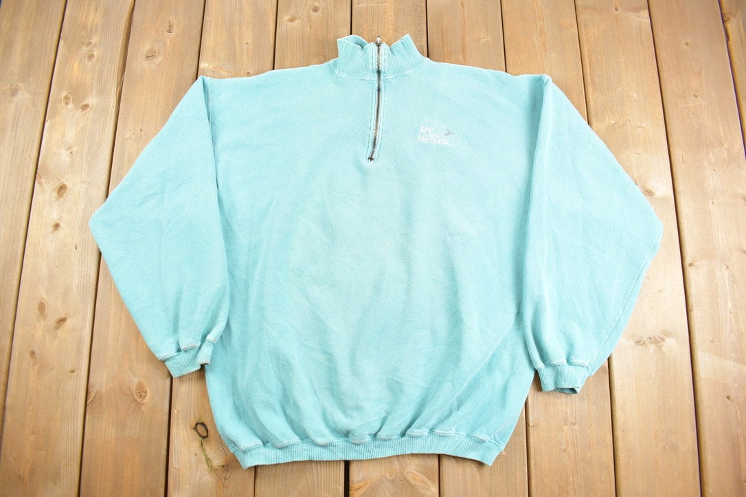 Vintage 1990s Lake view Memorial Quarter Zip Sweatshirt