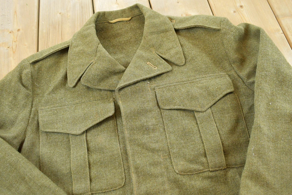 Vintage 1947 Military Battle Dress Button Up Wool Jacket Mens M