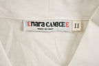 Vintage 1990s Womens Enara Camice Lace Detail Blank White Button Up Shirt