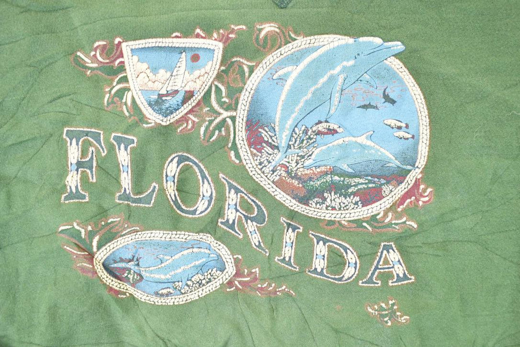 Vintage 1990s Florida Dolphins Cute Crewneck Sweatshirt Men's L