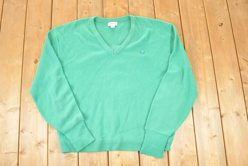 Vintage 1990s Izod Knit V Neck Sweater Men's XL