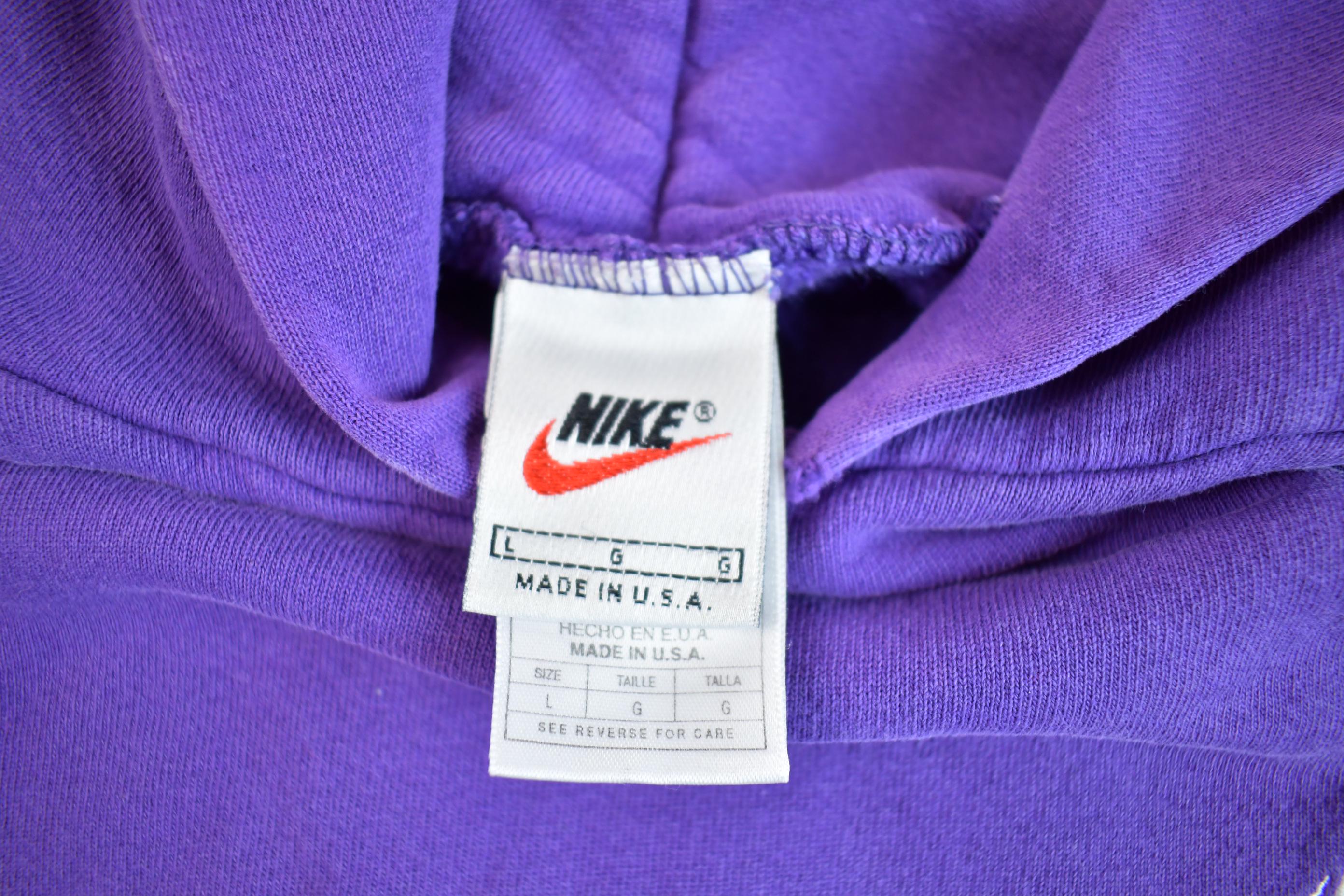 Vintage 1990s Sun-faded Purple Nike Hoodie Made In USA- Large