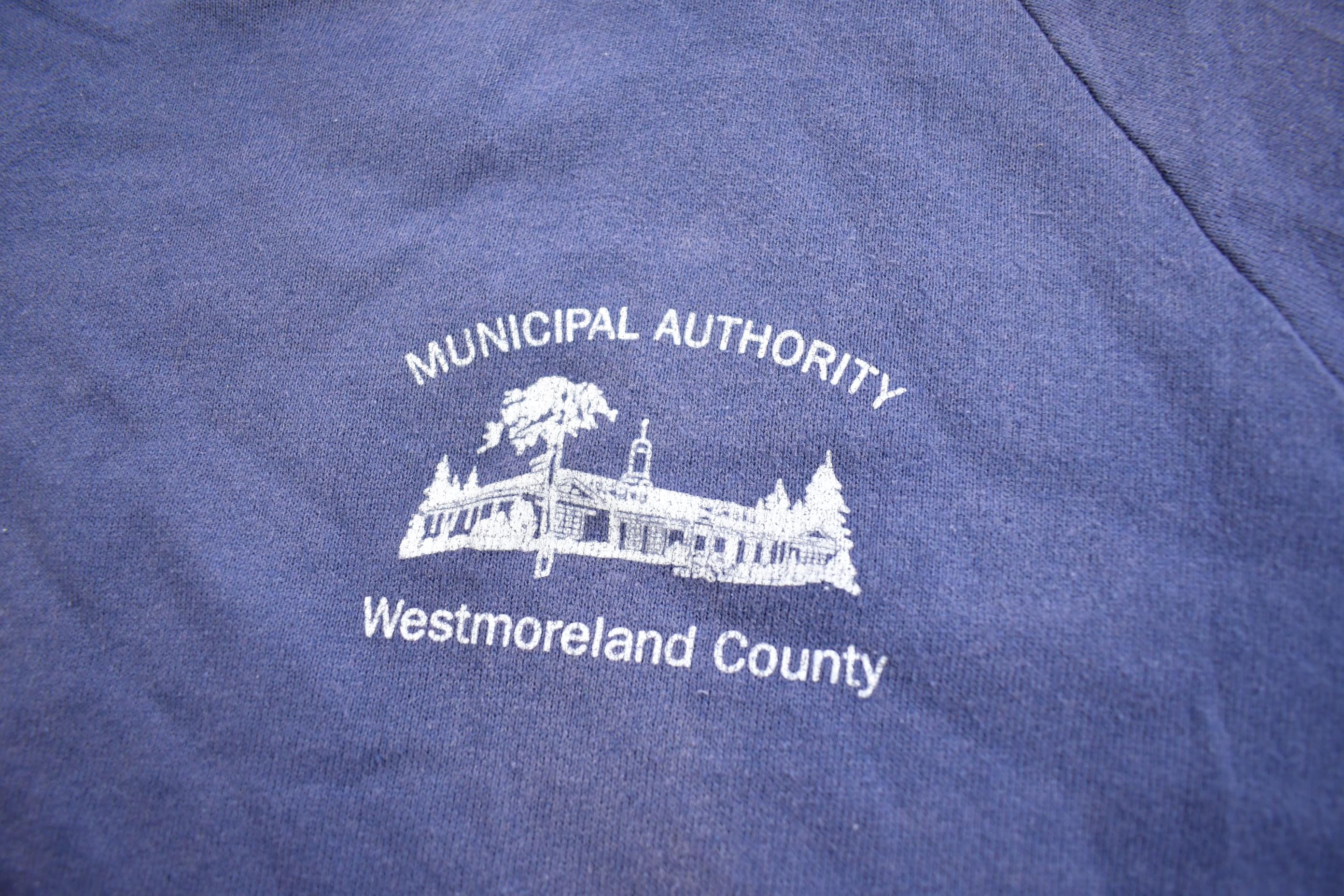 Vintage 1990s Municipal Authority Westmoreland County Souvenir Travel Crewneck Sweatshirt Made In USA