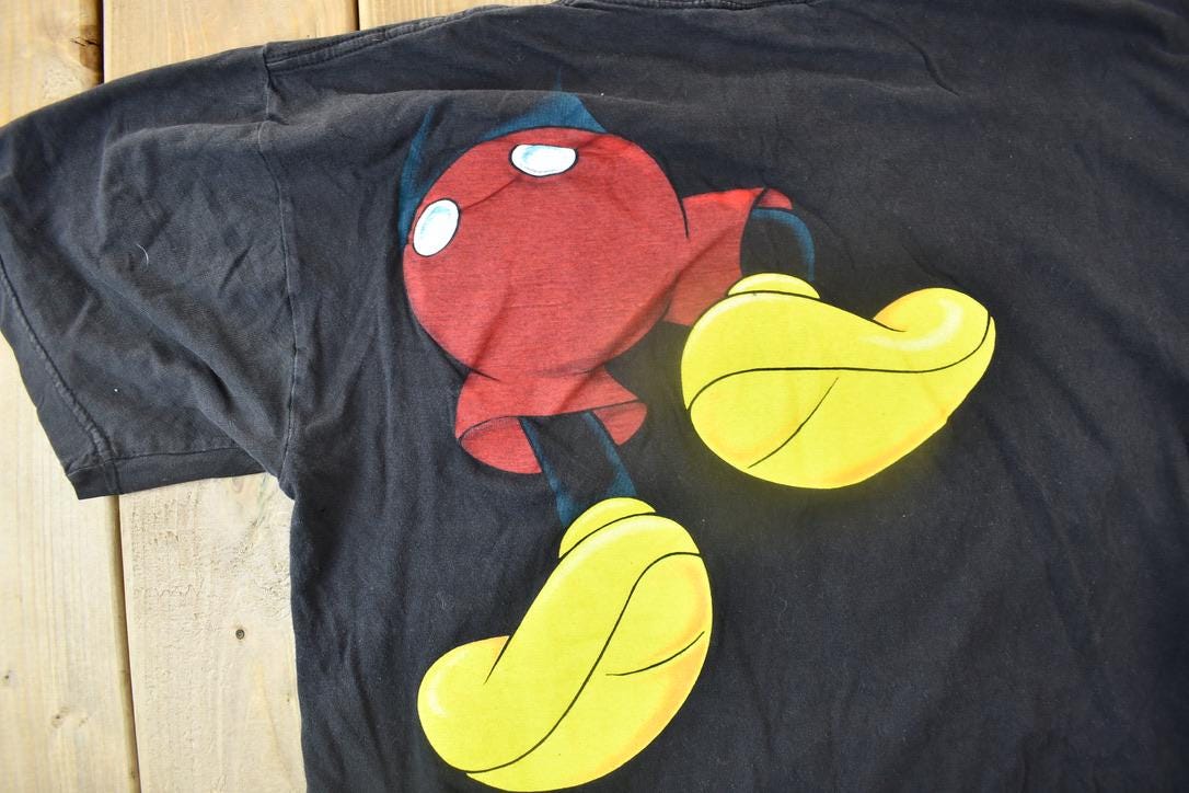 Vintage 1990s Mickey Unlimited Mickey Mouse Double Sided Graphic Cartoon T-Shirt