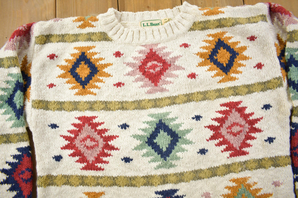 Vintage 1980s LL Bean Aztec Pattern Knit Sweater