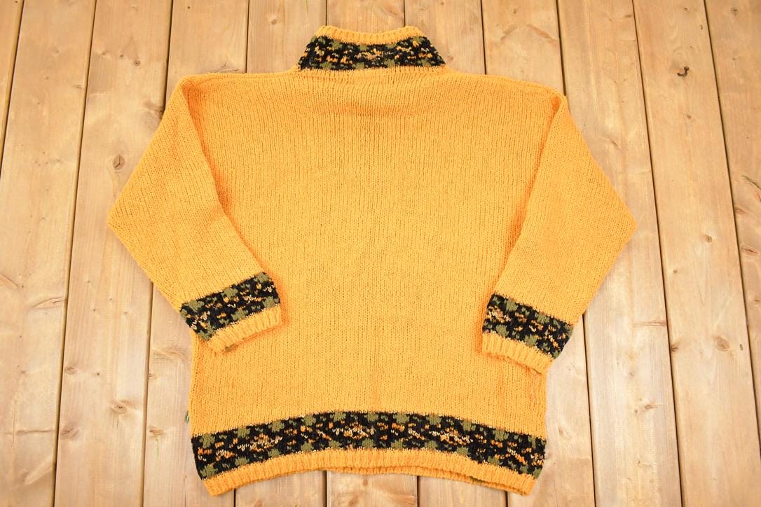Vintage 1990s Agatha Kelsey Knit Turtleneck Sweater Women's XL
