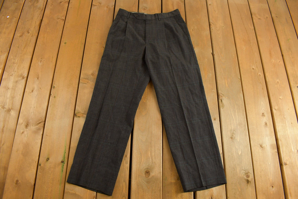 Vintage 1980s Levi's Pleated Plaid Pants Size 29 x 28