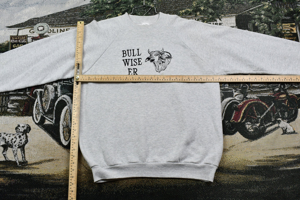 Vintage 1990s Bull Wiser King Of Steers Raglan Graphic Crewneck