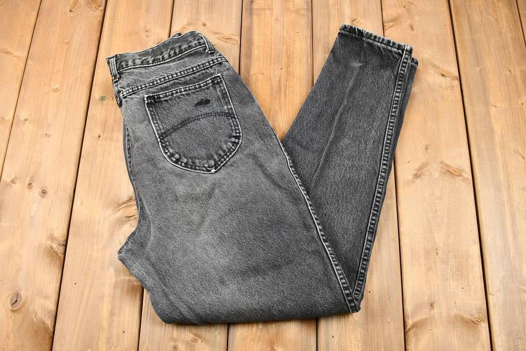 Vintage 1980s Chic Black Wash Relaxed Fit Tapered Leg Mom Jeans
