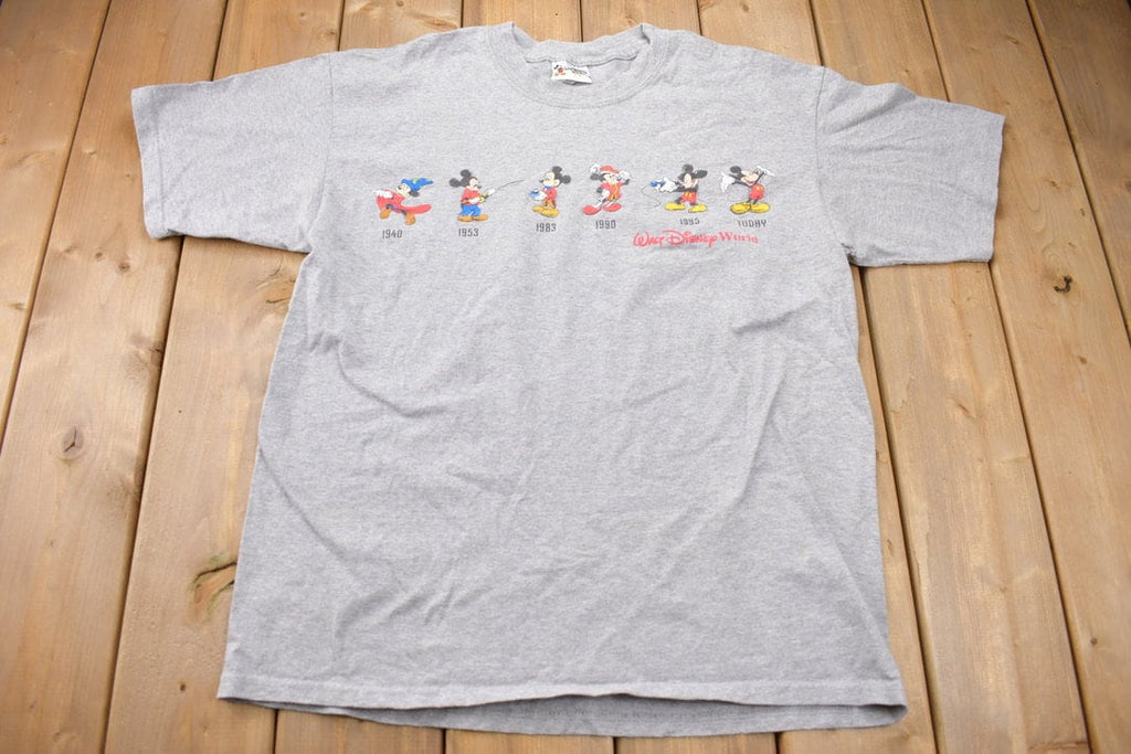 Vintage 2000s Walt Disney World Mickey Mouse Over the Years T-Shirt