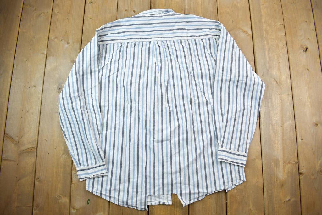 Vintage 1990s Blue Button Up Shirt /