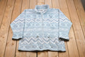 Vintage 1990s Pastel Blue Zip Up Fleece Sweater