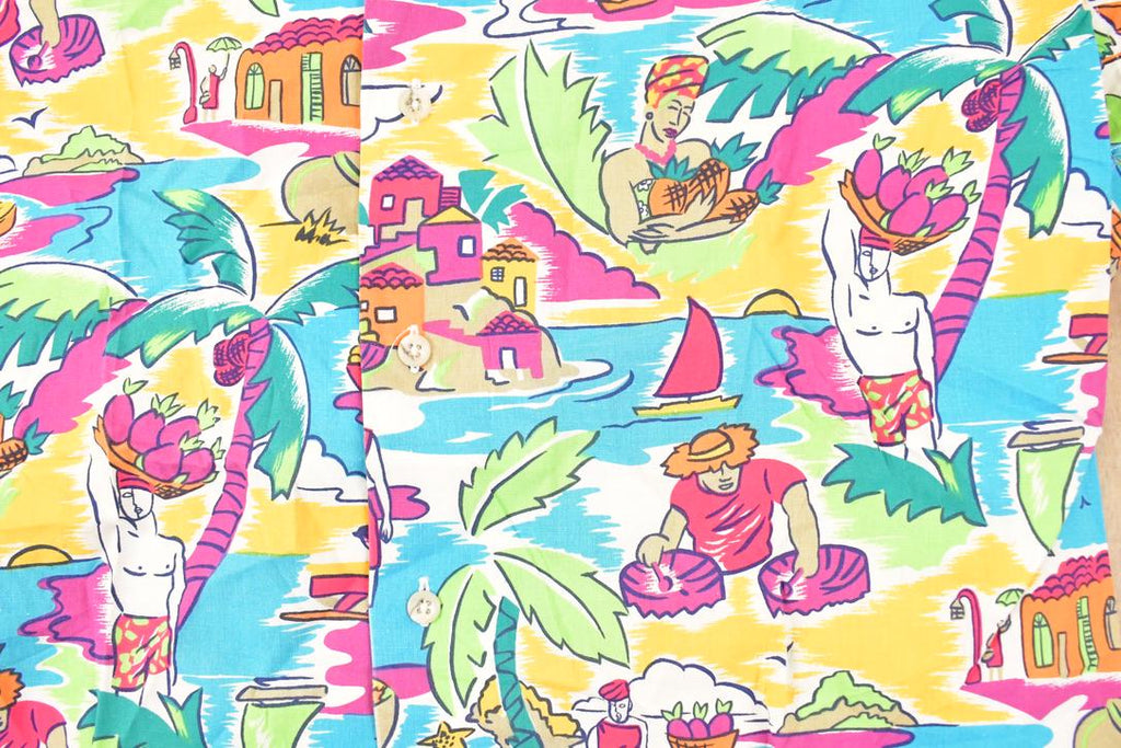 Vintage 1990s Polo By Ralph Lauren Abstract Hawaiian Button Up Shirt Men's L