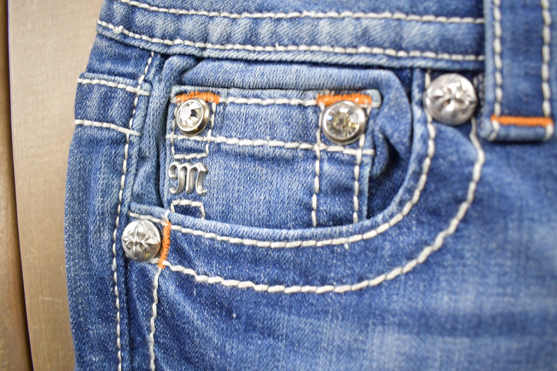 Vintage Y2K Miss Me Bedazzled Low Rise Jeans Size 26x32