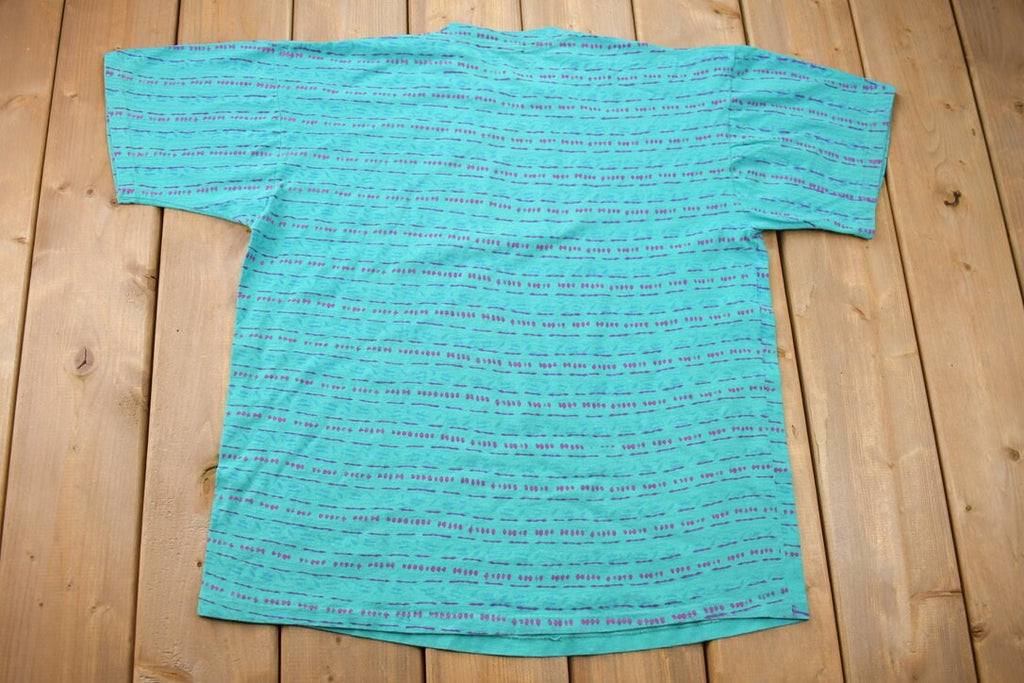 Vintage 1991 Ocean Pacific All Over Print Graphic T Shirt