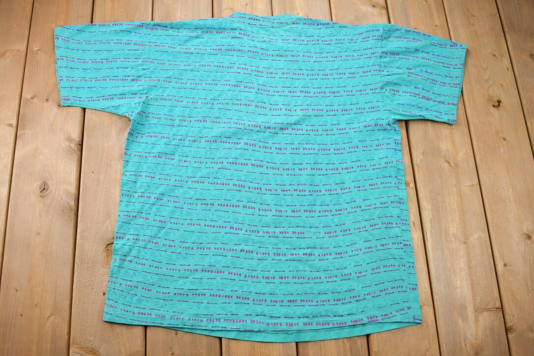 Vintage 1991 Ocean Pacific All Over Print Graphic T Shirt
