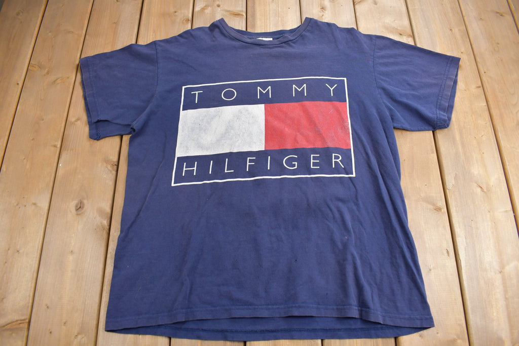Vintage 1990s Tommy Hilfiger Big Flag Graphic T Shirt