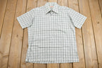 Vintage 1970s First Shirt Short Sleeve Plaid Button Up Shirt /