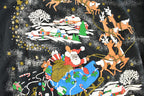 Vintage 1990s Santa Christmas All Over Print Crewneck Sweatshirt Women's 2XL