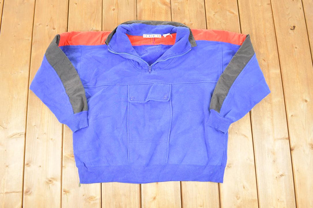 Vintage 1990s Chinawear Unique Collared Crewneck Sweatshirt Men's L