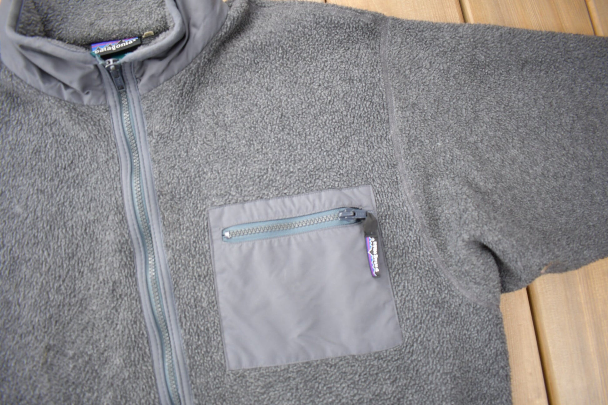 Vintage 1990s Patagonia Deep Pile Fleece Zip Up Sweater