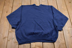Vintage 1990s Navy Blue Blank Crewneck Sweatshirt / 90s Crewneck / Navy Blue Sweatshirt / Essential / Streetwear / 90s Blank