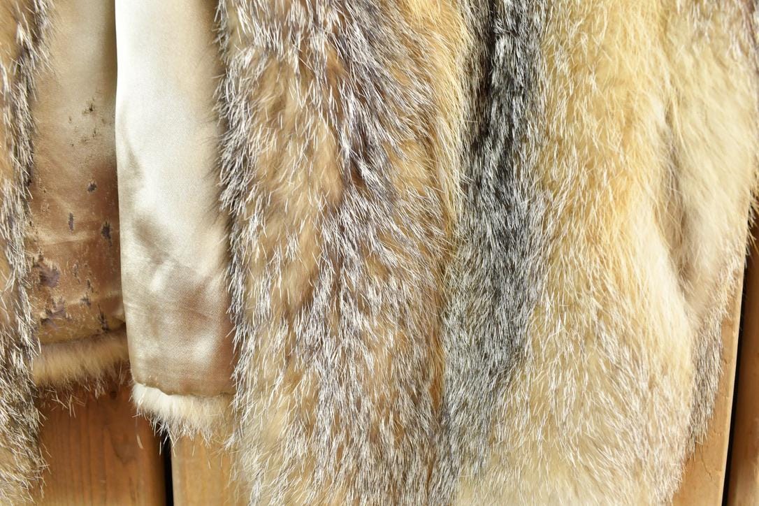 Vintage 1970s Full Length Fox Fur Coat Made In USA