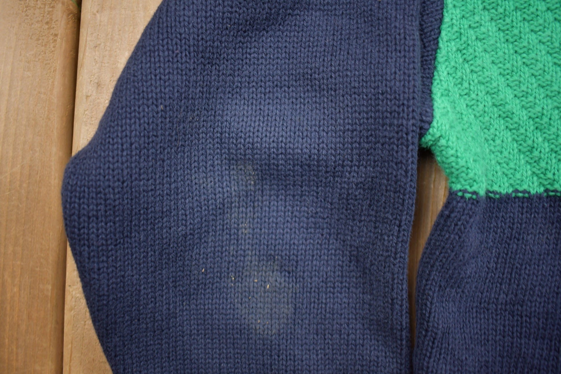 Vintage 1990s Abstract Color Block Knitted Sweater / Vintage 90s Crewneck / Pattern Sweater / Outdoor / Hand Knit / Pullover Sweatshirt