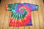 Vintage 1990s Tie Dye Swirl T-Shirt  Trippy T-Shirt  Streetwear  Made In USA  Psychedelic Style  Single Stitch