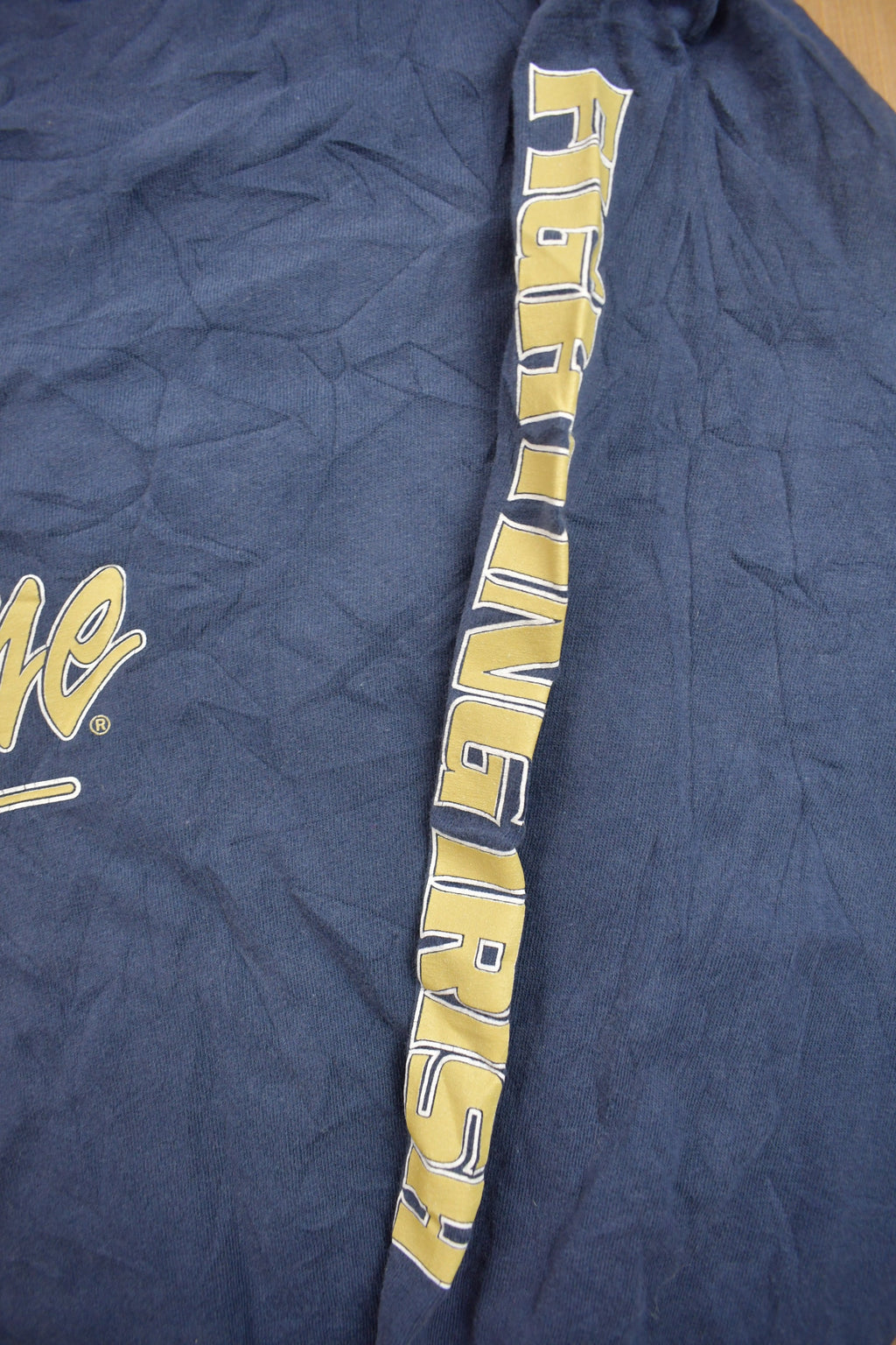Vintage 1990s Notre Dame FIghting Irish Collegiate Long Sleeve Shirt / NCAA Tee / Americana / Sportswear