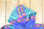 Vintage 1990s Fleece Abstract Print Great Outdoors Hoodie Sweater