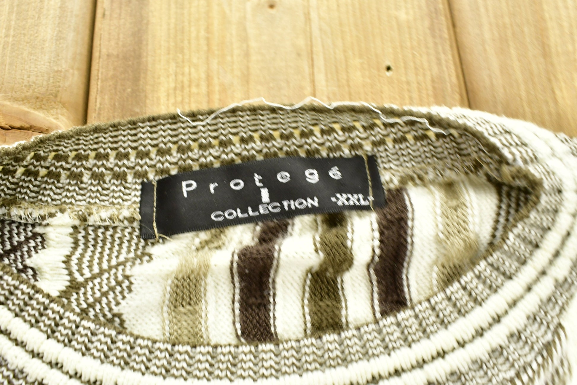 Vintage 1990's 3D Cable Knit Sweater / Protégé / / Vintage 90s Crewneck / Abstract Patterns / Knit Crewneck / Streetwear / Cozy