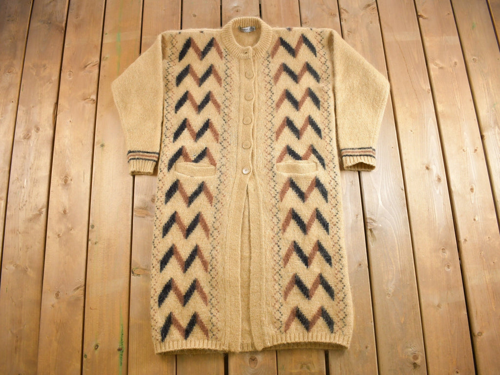 Vintage 1980s Nahar Long Shall Mohair Cardigan Sweater