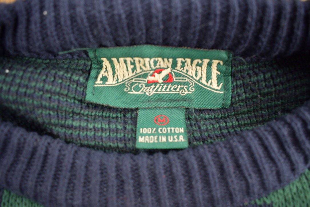 Vintage 1990s American Eagle Knit Crewneck Sweater /