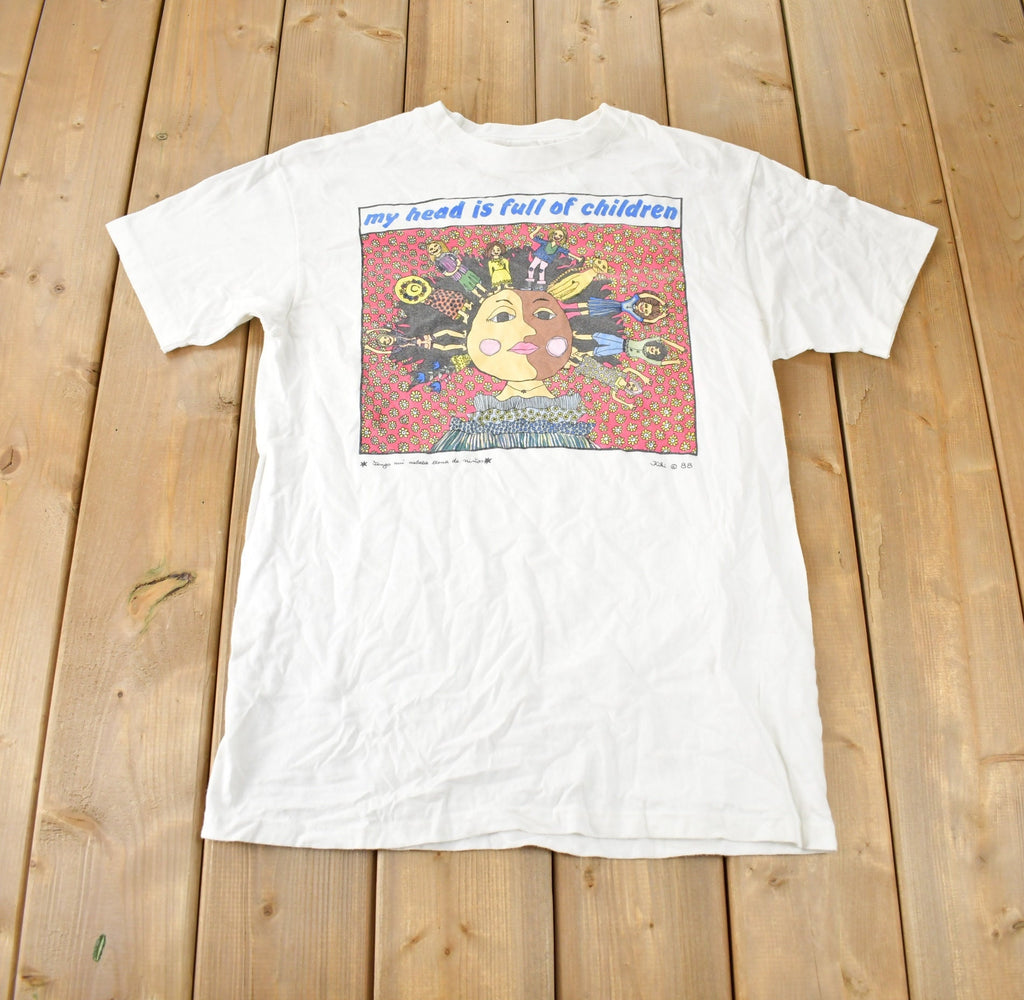 Vintage 1980s My Head Is Full Of ChildrenSingle Stitch Graphic T Shirt Made In USA