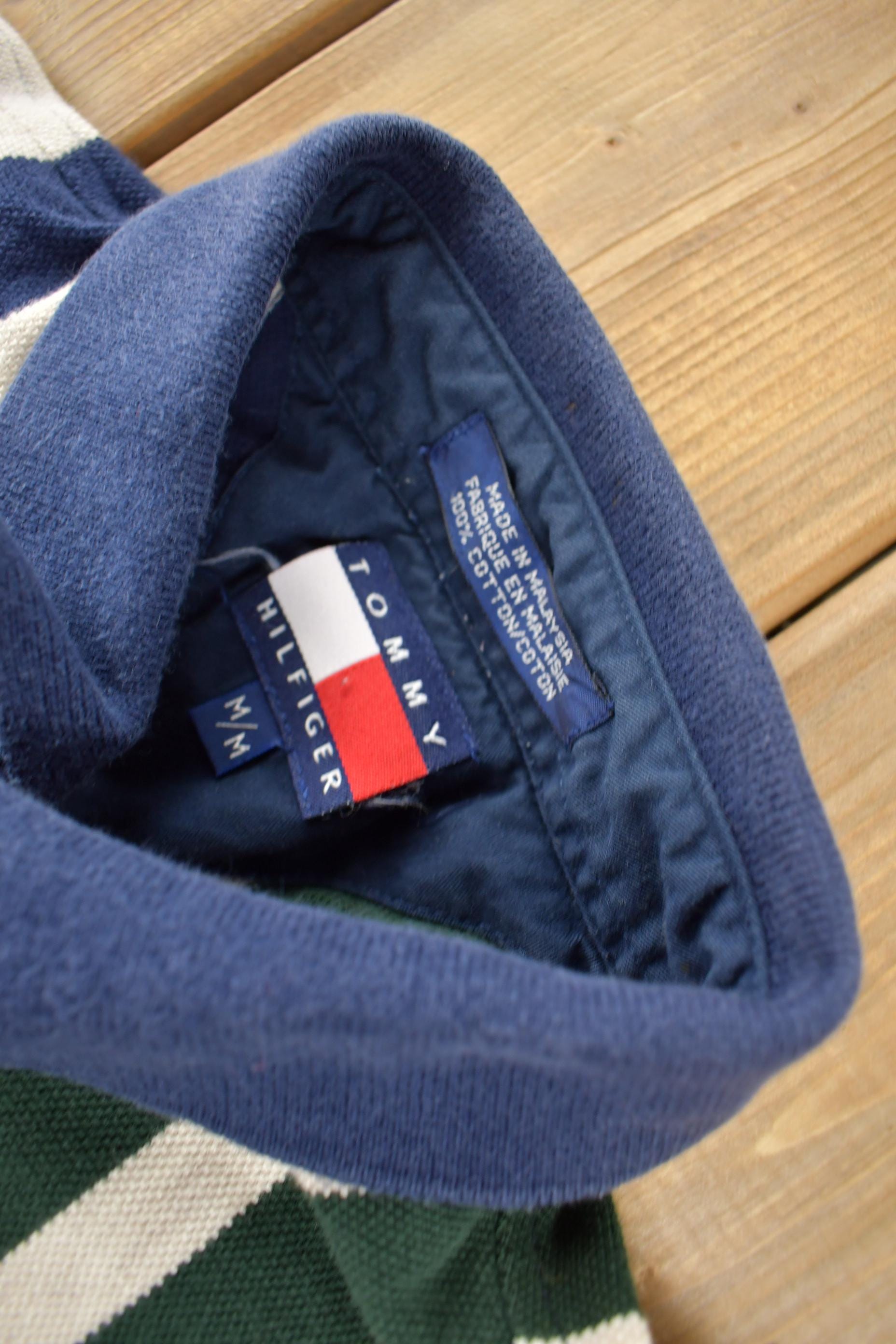 Vintage 1990s Tommy Hilfiger Striped Polo T-Shirt