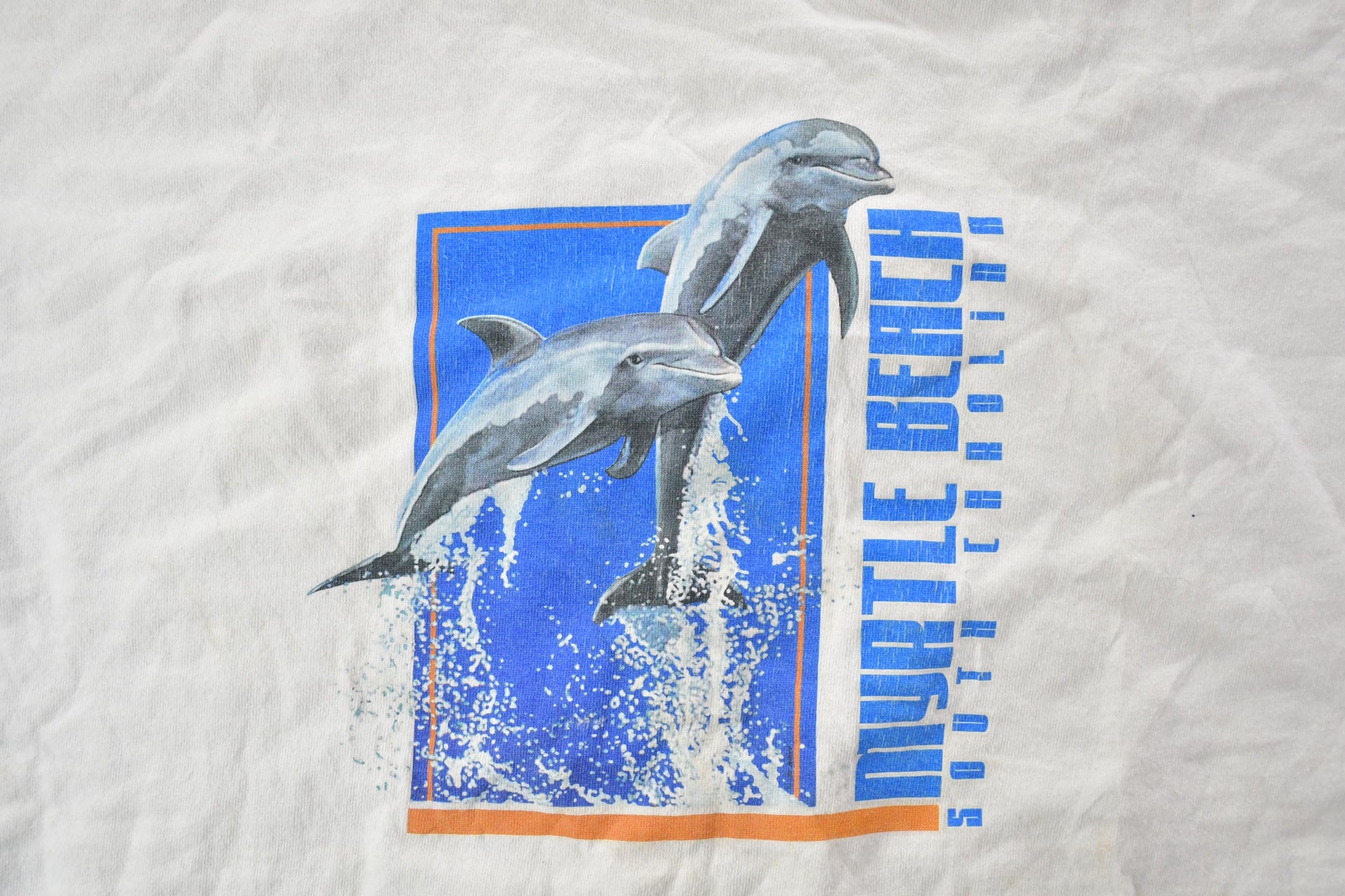 Vintage 1990s Myrtle Beach Dolphins Souvenir T-Shirt / Streetwear / Made In USA / Vacation Tee / Travel T Shirt