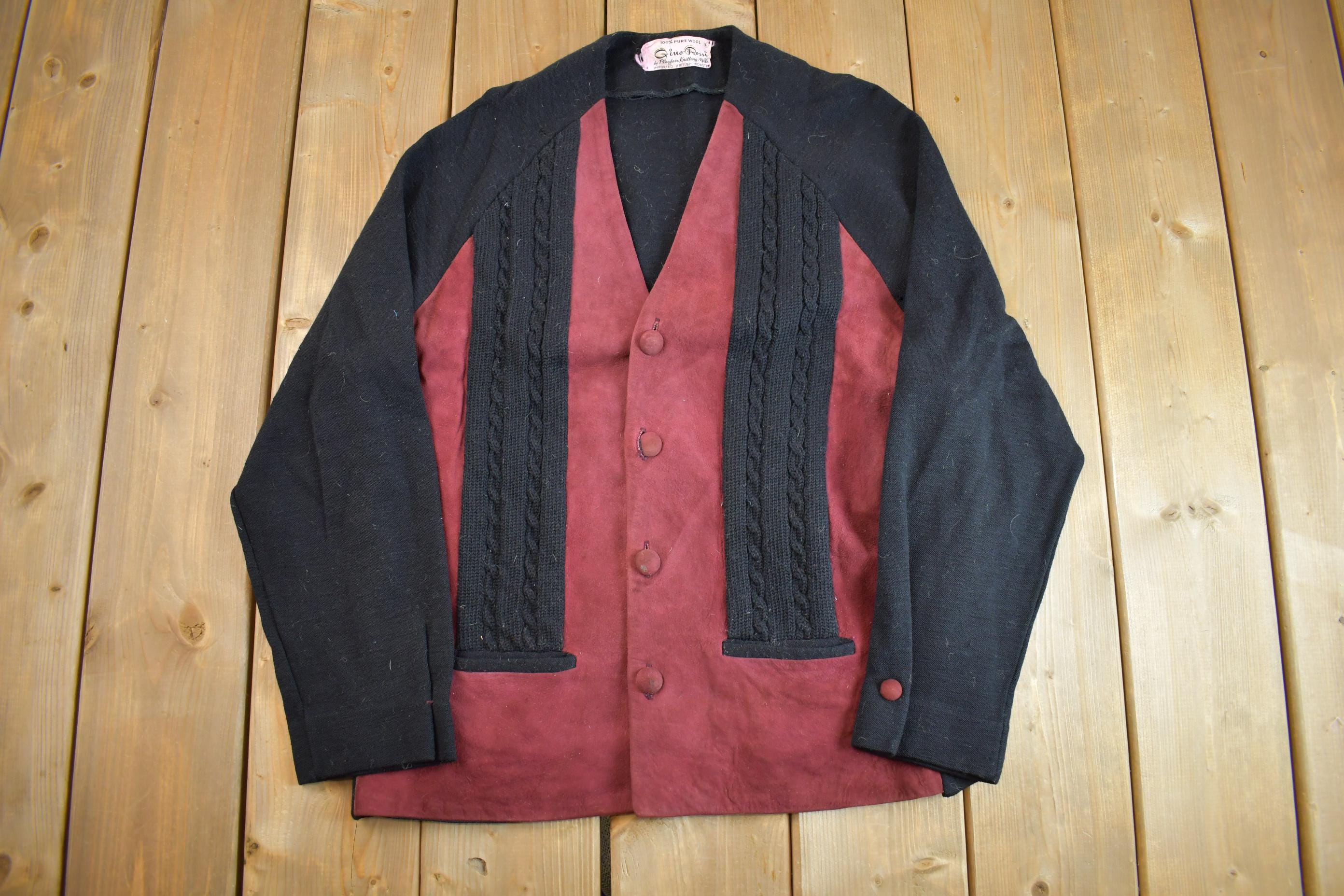 Vintage 1990s 100% Wool Knit Cardigan Sweater