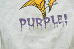 Vintage 1990s Minnesota Vikings I Bleed Purple NFL Crewneck Sweatshirt Mens M / 90's Americana Football Sportswear / Fruit of the Loom