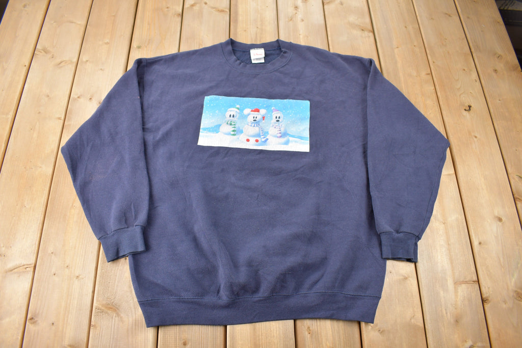 Vintage 1990s Mickey Mouse Disney Snowman Crewneck