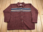 Vintage 1990s Fleece Button Up Woman's Sweater