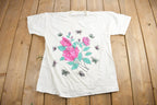 Vintage 1990s Floral Butterfly Graphic T Shirt