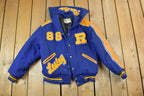 Vintage 1970s Trophy Jackets Rice Lake Number 88 Leather & Wool Varsity Jacket Made In USA