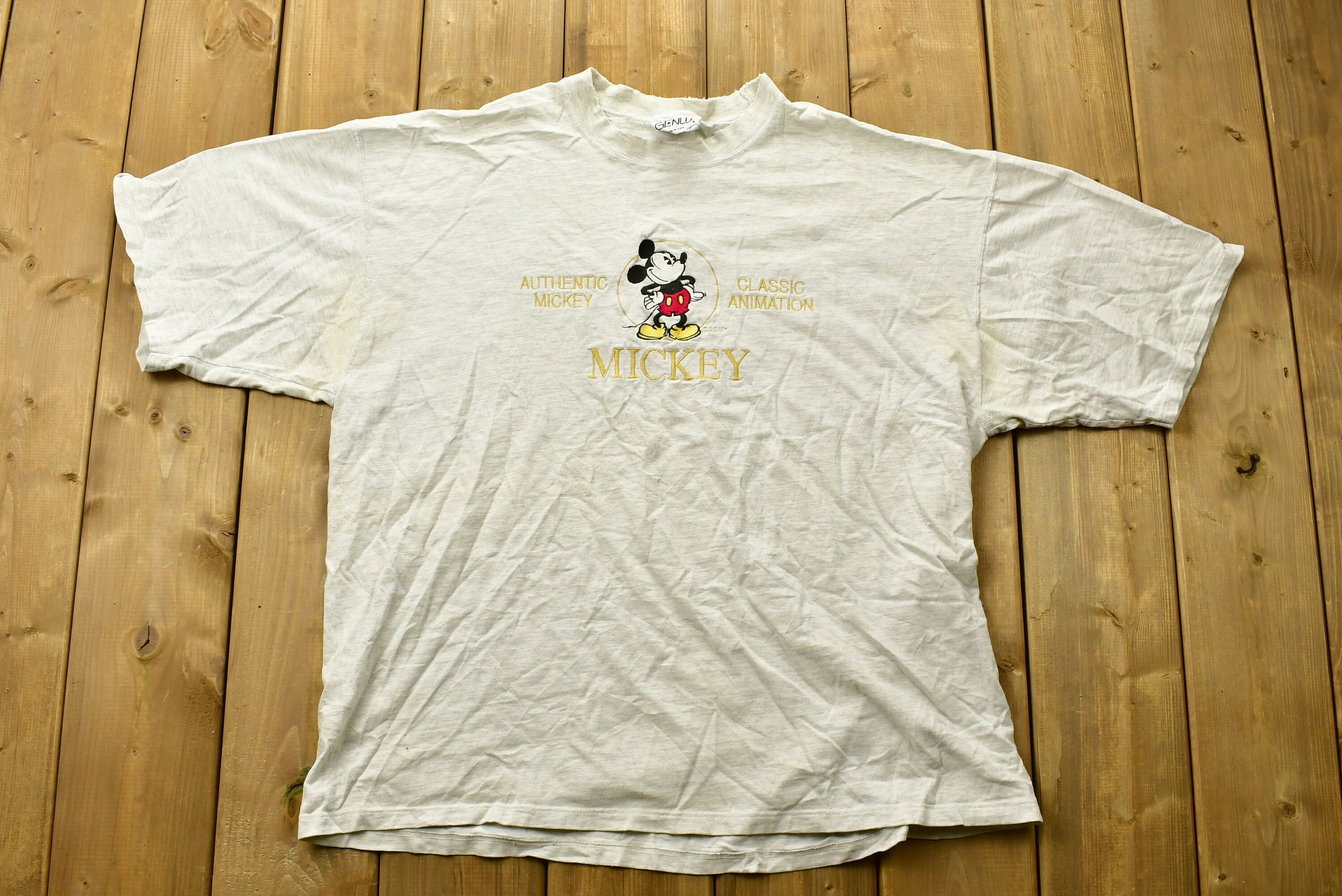 Vintage Mickey Mouse Embroidered T-Shirt